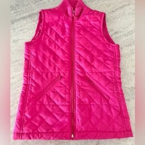 Lilly Pulitzer Size XS White Label Vest Jacket in Barbicore Pink